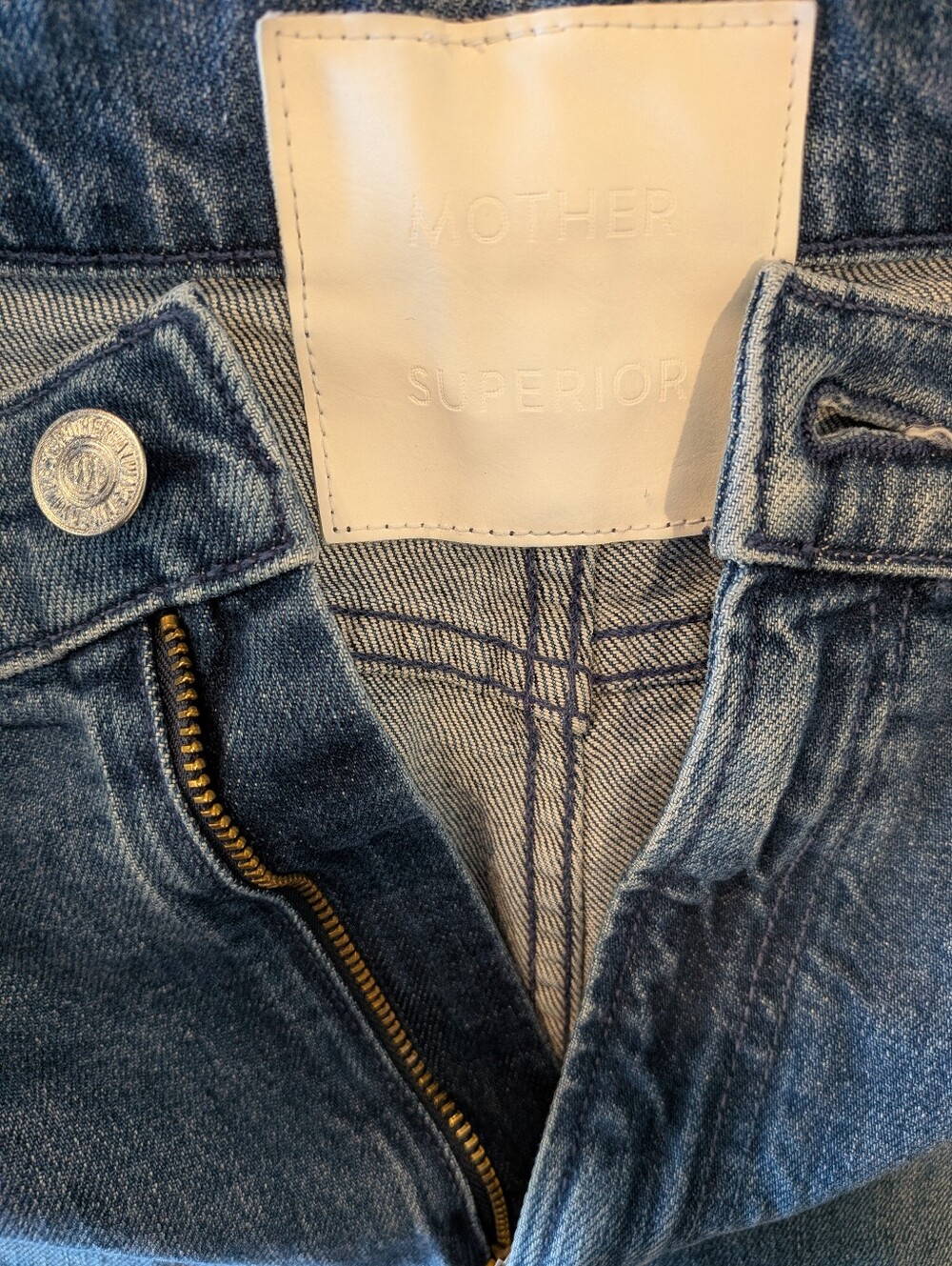 Mother Superior Half Pipe Flood Barrel Leg Jeans Black & Blue Denim Wash Size 31 - Picture 12 of 15